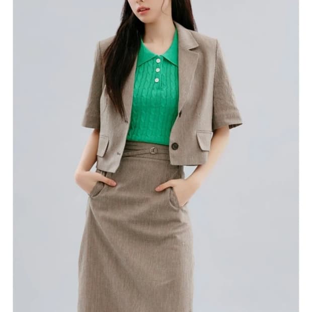로엠 린넨 스커트 셋업