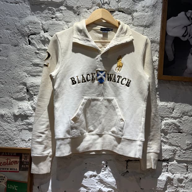 폴로 빅포니2 블랙와치 빈티지 반집업 맨투맨