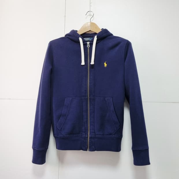 남성 여성 빈티지 두산 폴로 긴팔 후드 집업