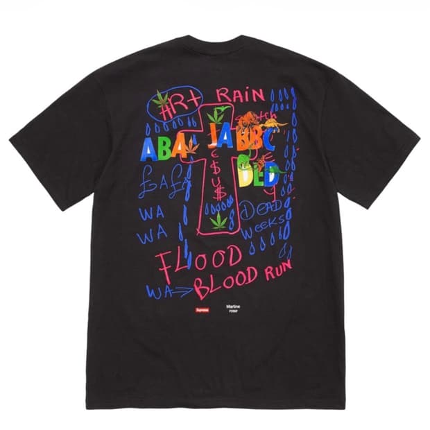 슈프림 x 마틴 로즈 리 스크래치 페리 티셔츠 블랙 - 24FW