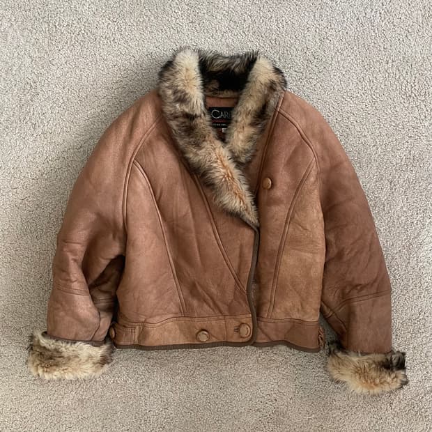 vintage 90s shawl collar crop leather jk