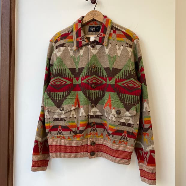 RRL Southwestern 울 블렌드 스웨터 자켓