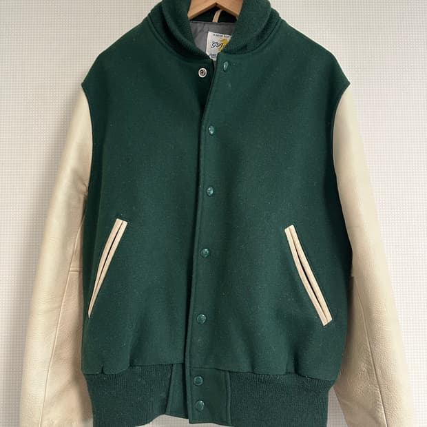 골든베어 바시티 자켓 M(그린X크림)