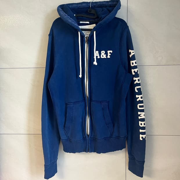아베크롬비 A&F 스펠로고 대장 후드집업 블루 [L]