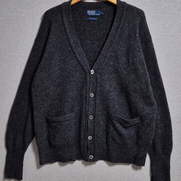 L (100) 폴로랄프로렌 다크그레이 램스울 니트 가디건 