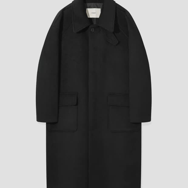 키뮤어 드레이프 울 캐시미어 블렌드 발마칸 코트 L