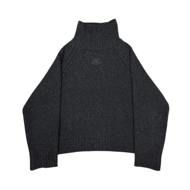 시엔느 부클 하이넥 울 니트 그레이