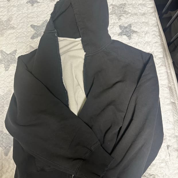 안셀름 / 26ss 빈티지 와플 집 후드 / 블랙 / 2