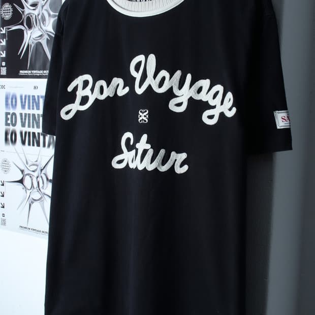 (L-XL) 새터 반팔 티셔츠 레터링 블랙 놈코어-H31811