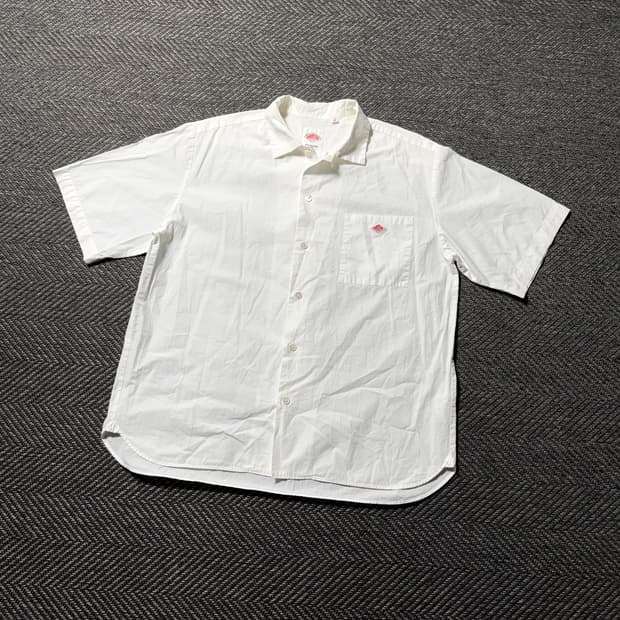 프랑스 DANTON 단톤 화이트 반팔 워크 셔츠 42