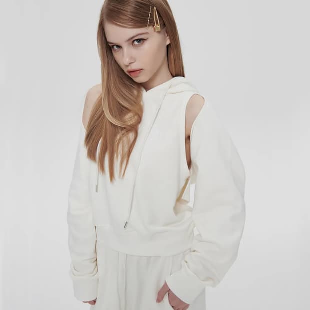 유이브빈티지 자체제작 쓰리피스 후드나시 볼레로 세트 화이트 무신사