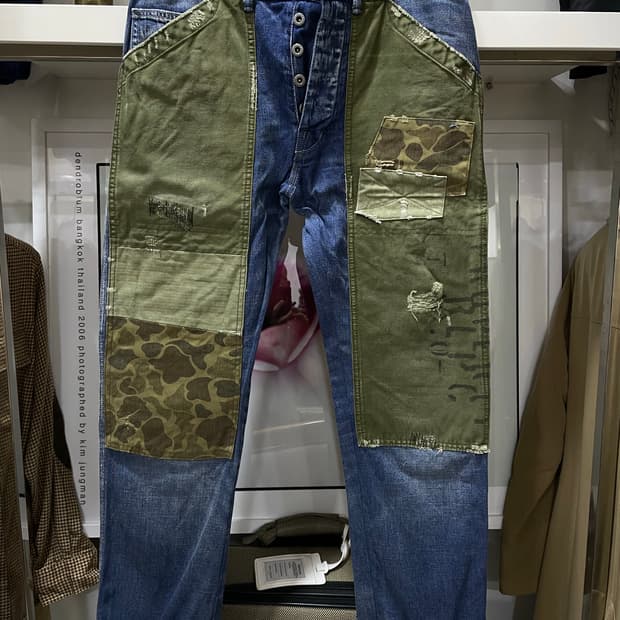 폴로랄프로렌/밀리터리패치 드스트레스드 데님청바지