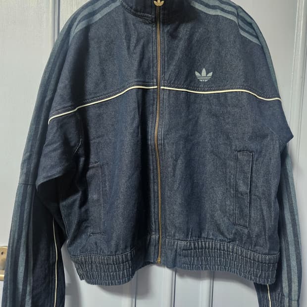 아디다스 데님 3선 트랙 자켓