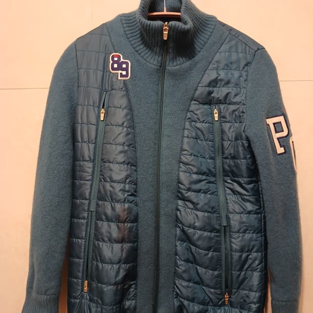 파리게이츠 정품 블루종 모직 집업 니트 0 사이즈