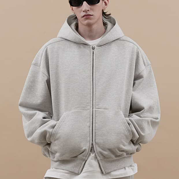 (XL) 에드리엘로스 커버 풀 집업 스웻 재킷 [멜란지그레이]