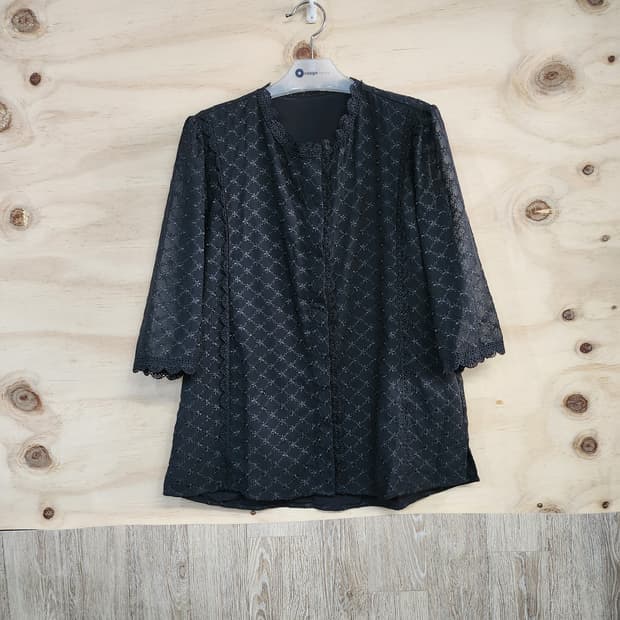 1085) 레이스 포인트 여성 7부 블라우스