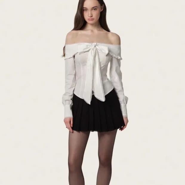 클리시어 리본 블라우스