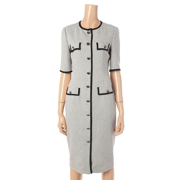 모조에스핀(MOJO.S.PHINE) 노카라 트위드 반팔원피스 55