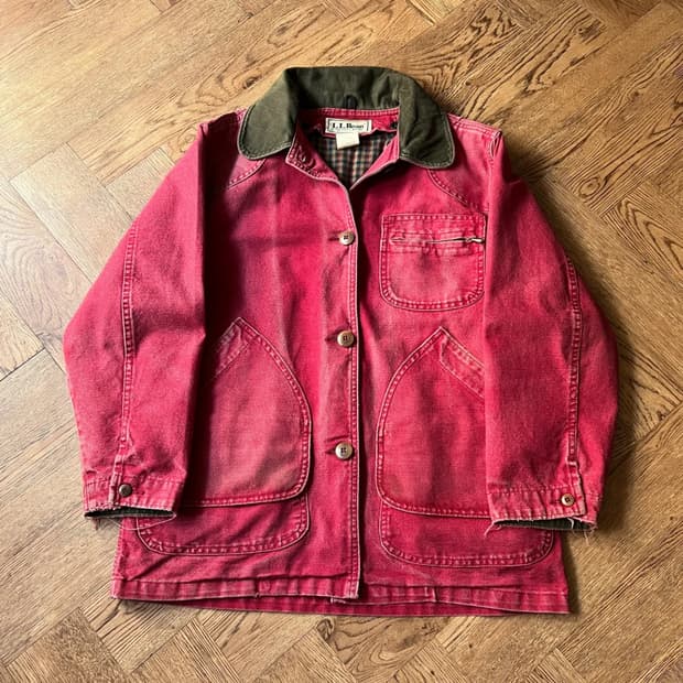 [S]90's 엘엘빈 Made in USA 빈티지 페이딩 캔버스 헌팅자켓