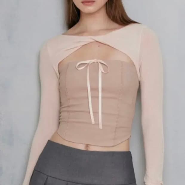 낫유어로즈 레이나탑 핑크 m