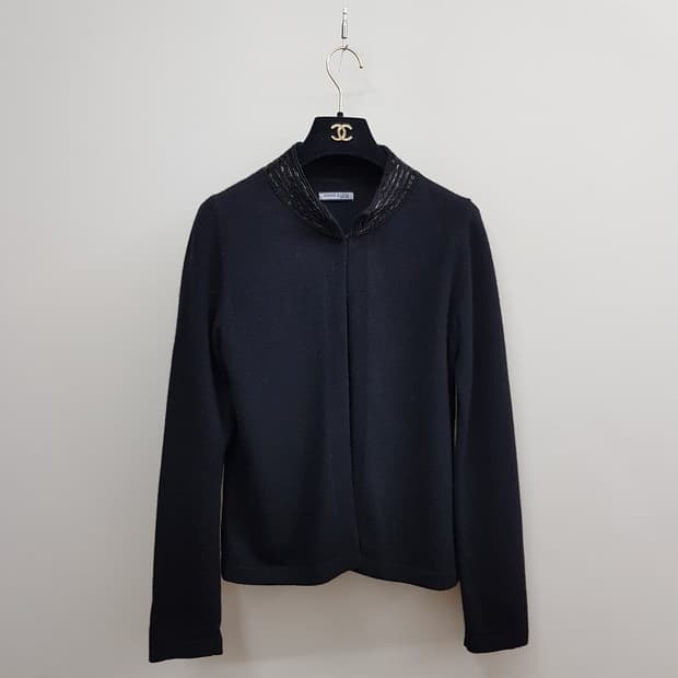 앤클라인 비즈 장식 카라 울(캐시미어)니트 자켓 85-94-160사이즈