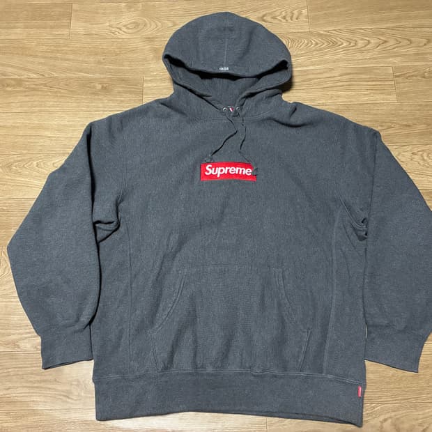 L) 슈프림 2021 박스로고 후드티 차콜