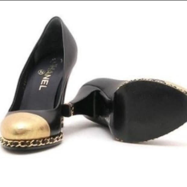 샤넬 금장 구두 슈즈