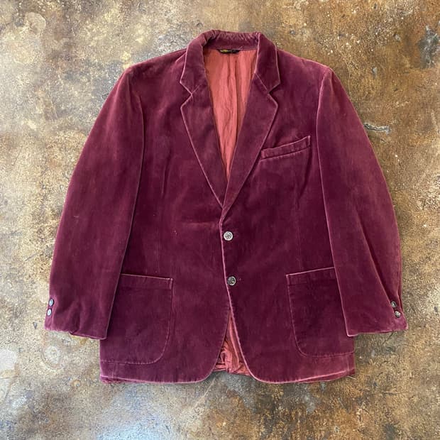 (L) 90s 벨벳 빈티지 블레이저 