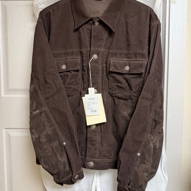 폴리테루 유즈드 트러커 자켓 코듀로이 카모 브라운 3팝니다