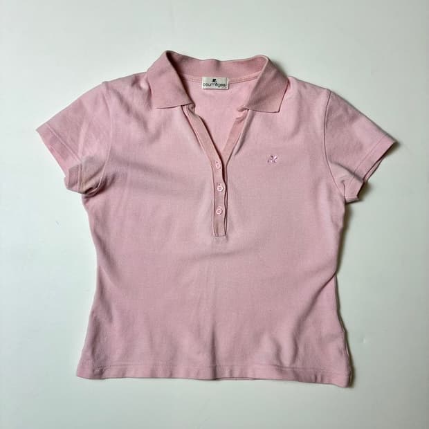 꾸레쥬 Courreges 00's 오픈 반팔 카라 티셔츠 PN8645