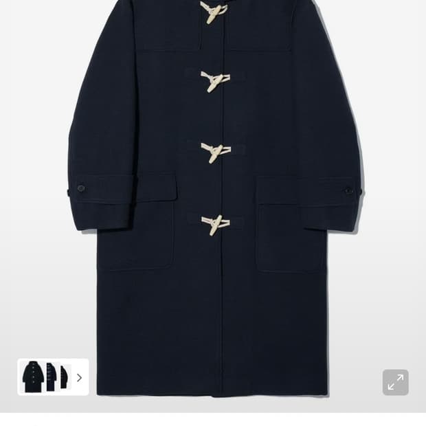 [L] 파르티멘토 멜톤 더플 롱 코트 네이비