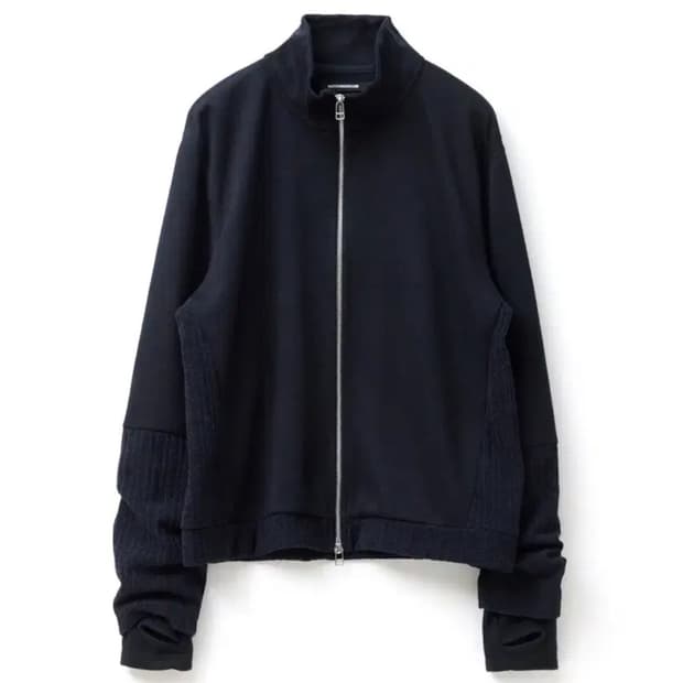 [3]해칭룸 더블 슬리브 트랙 가디건 네이비