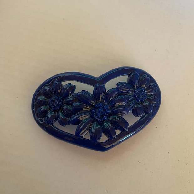 블루 하트 헤어핀 수입 빈티지