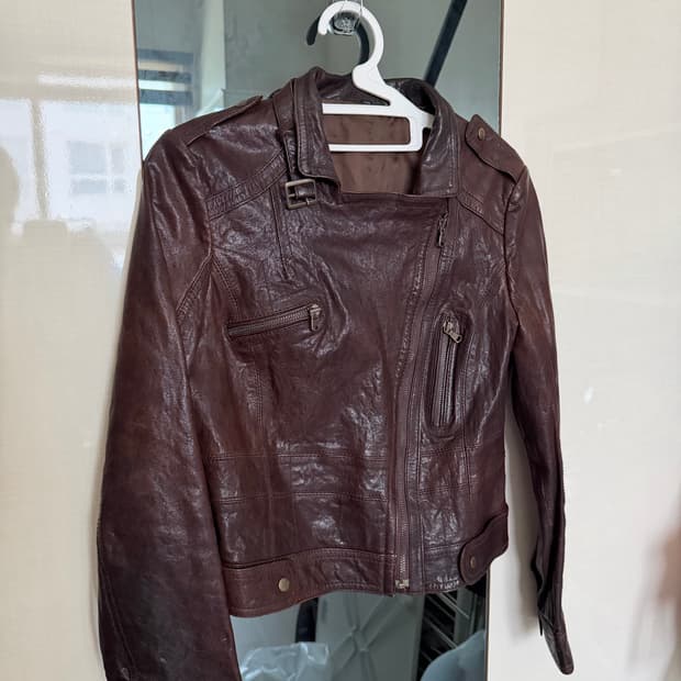 양가죽 리얼레더 갈색 레더자켓