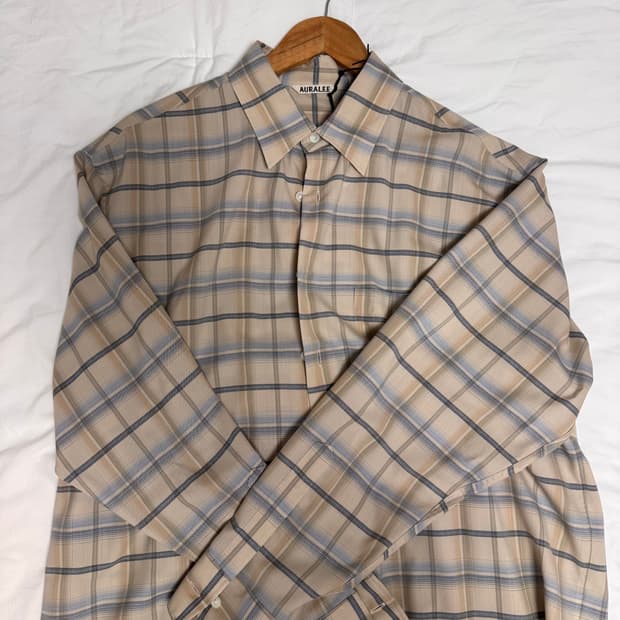 오라리 슈퍼라이트 울 체크셔츠 4사이즈