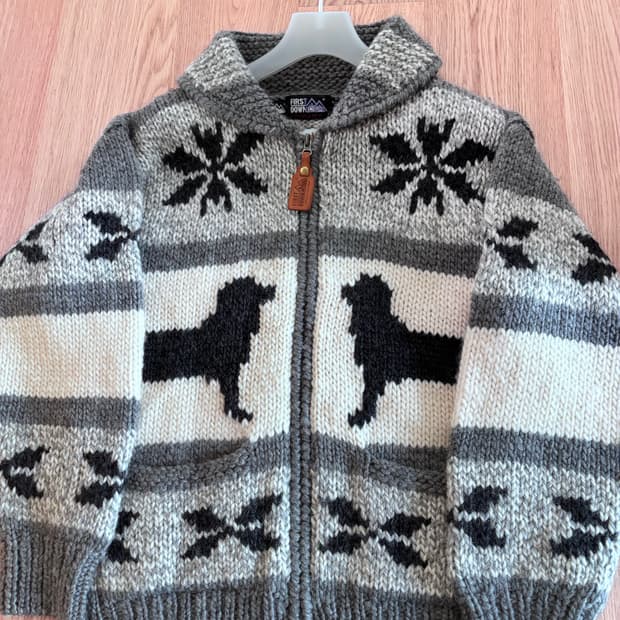 빈티지 대장템 퍼스트다운 리트리버 눈꽃 코위찬 집업