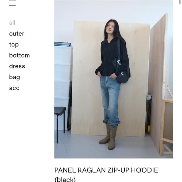 파이카 PANEL RAGLAN ZIP-UP HOODIE 삽니다