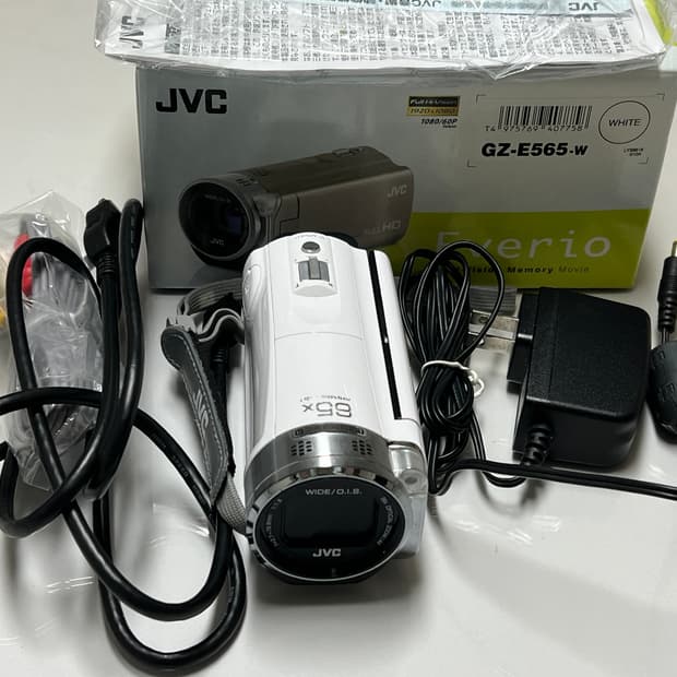 풀구성 JVC GZ-E565 빈티지 캠코더 카리나 캠코더
