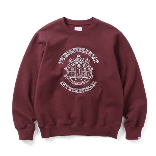 디스이즈네버댓 버건디 맨투맨