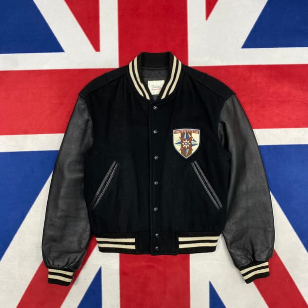 빈티지 소가죽 울 바시티 M 