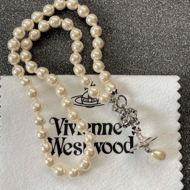 비비안웨스트우드 아카이브 진주 펄 레인드랍 orb 초커 목걸이