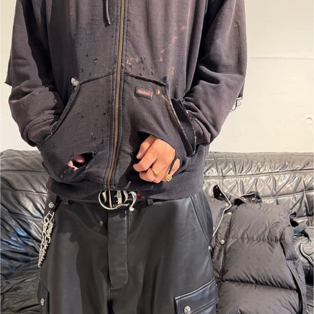 빈티지 디키즈 써멀 라인드 후드집업 네이비