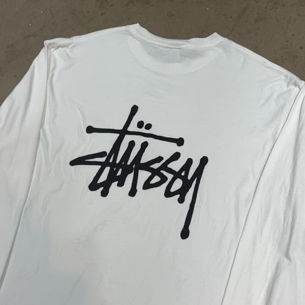 XL 스투시 화이트 롱슬리브