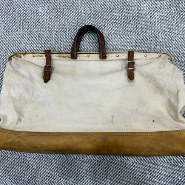 (소장용 초레어) 40-50s 캔버스 가죽백 