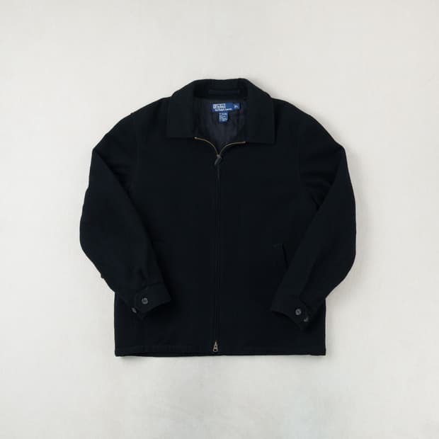 (L) 빈티지 폴로 울 블루종 자켓