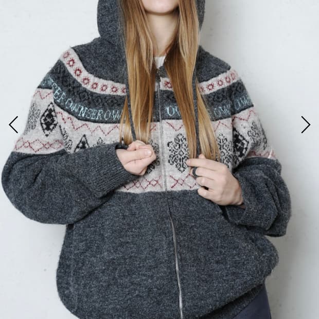 오운서 노르딕 니트 후드집업