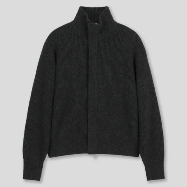 비슬로우 챠콜그레이 니트집업 m 95