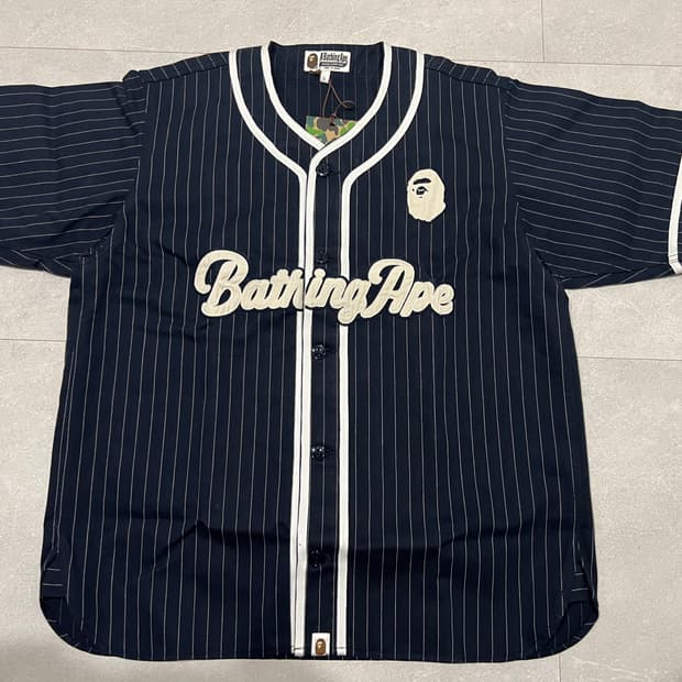 [새제품][L] 베이프 베이스볼 셔츠