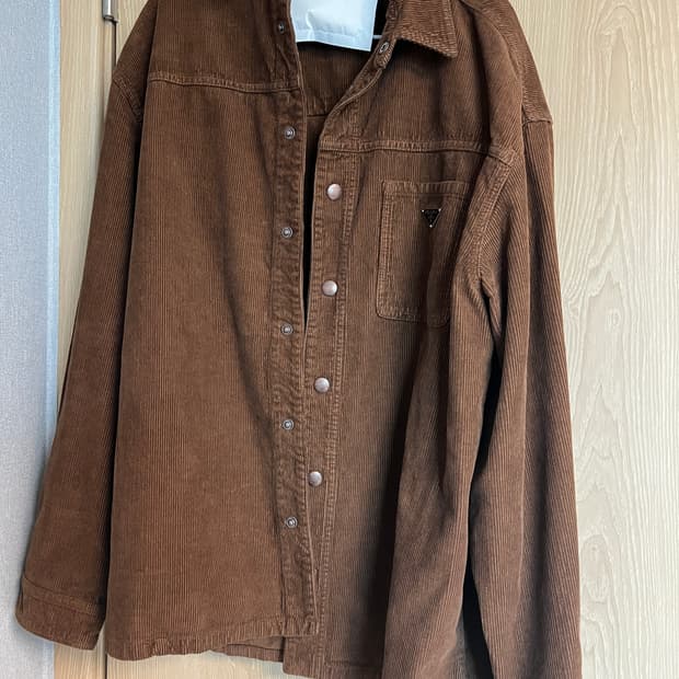 프라다 코듀로이 브라운 셔츠