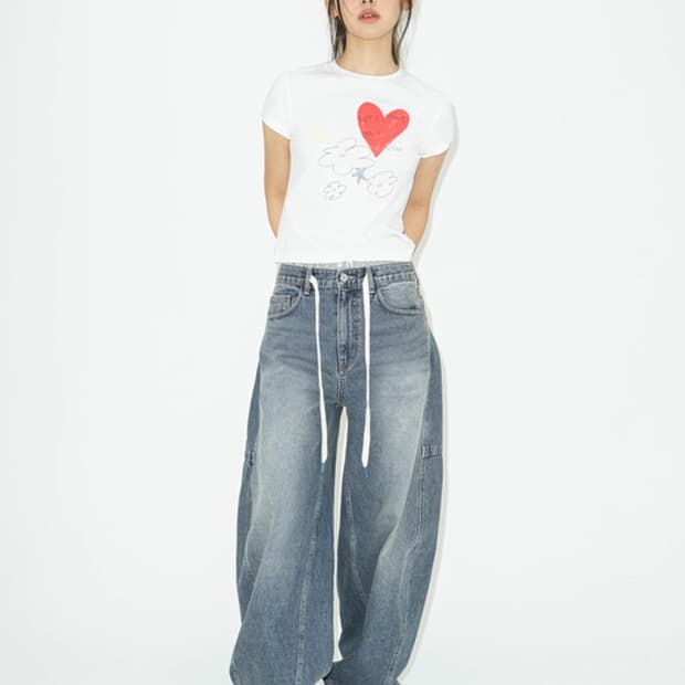 라츠유 빈티지 스트랩 데님